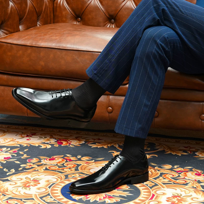 Men's Genuine Leather Leather Shoes, Patent Leather, Glossy