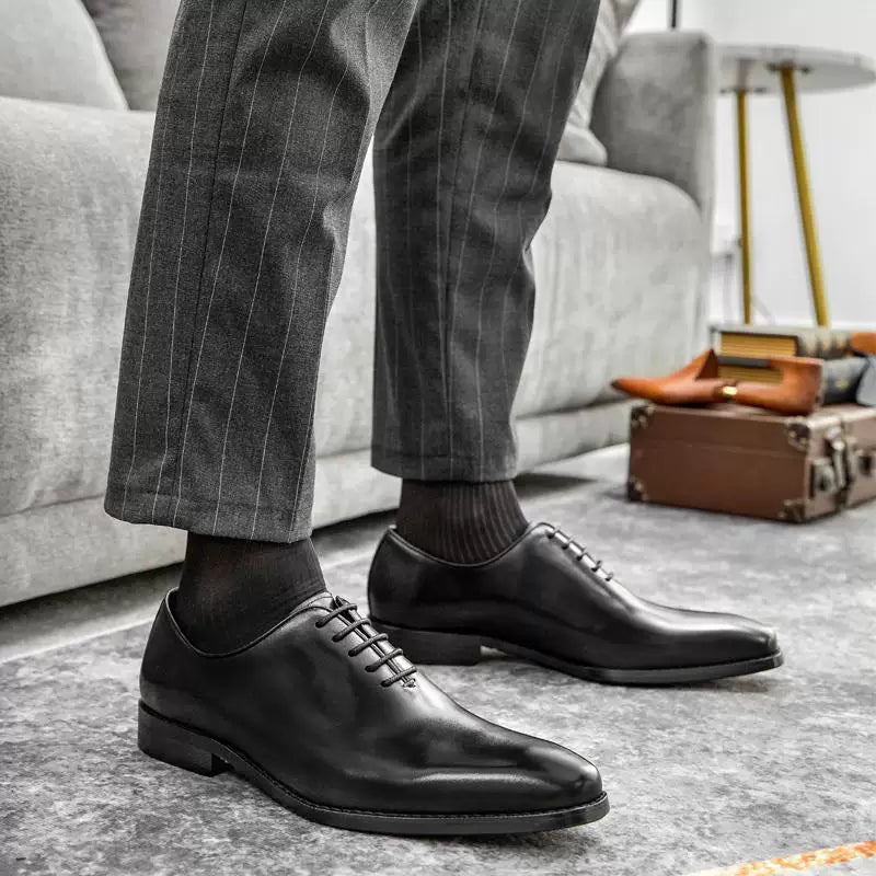 Men's Genuine Leather Oxford Shoes, Breathable, Lace-Up