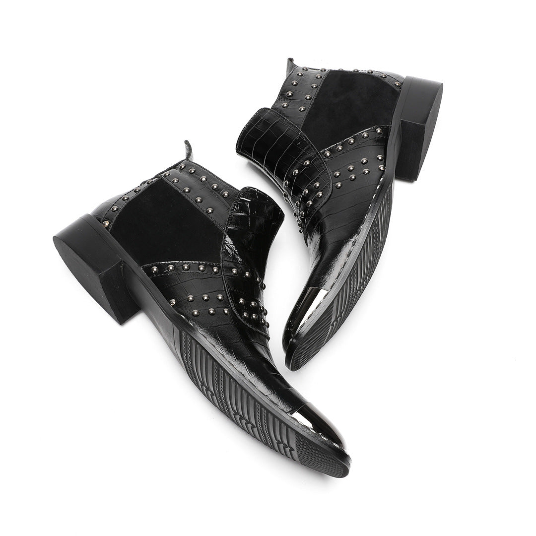 Men's Leather Martin Boots – Breathable, British Style – Style 65
