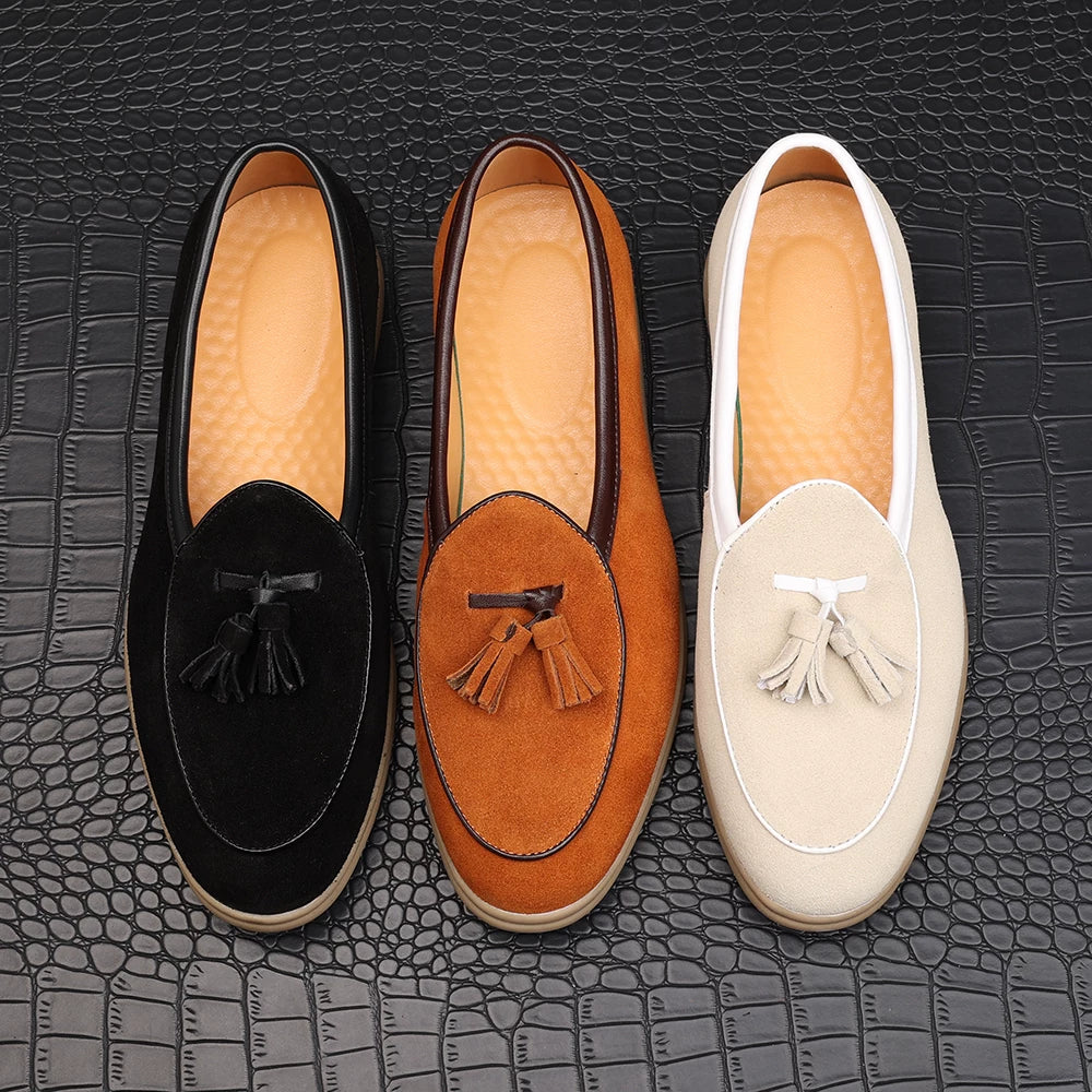 Men's Genuine Leather Loafers, Breathable, Slip-On