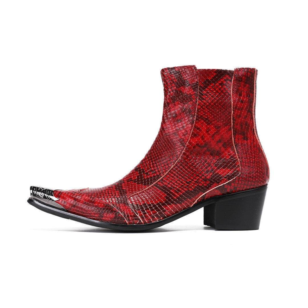 Men's Leather Chelsea Boots – Pointed Toe, Height Increasing – Style 73