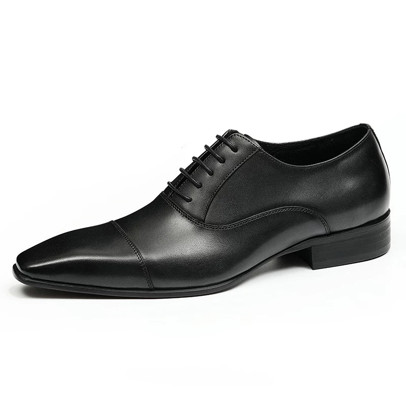 Men's Genuine Leather Oxford Shoes, Pointed Toe, Business