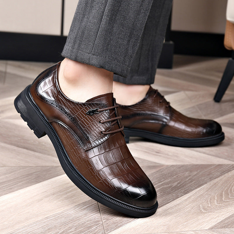 Men's business casual dress shoes - versatile leather oxfords, lace-up trendy footwear, stylish brit