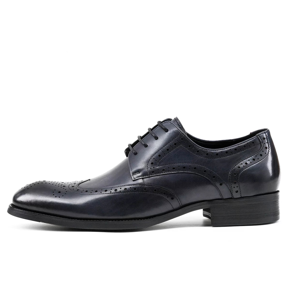 Men's Genuine Leather Derby Shoes, Pointed Toe, Lace-Up