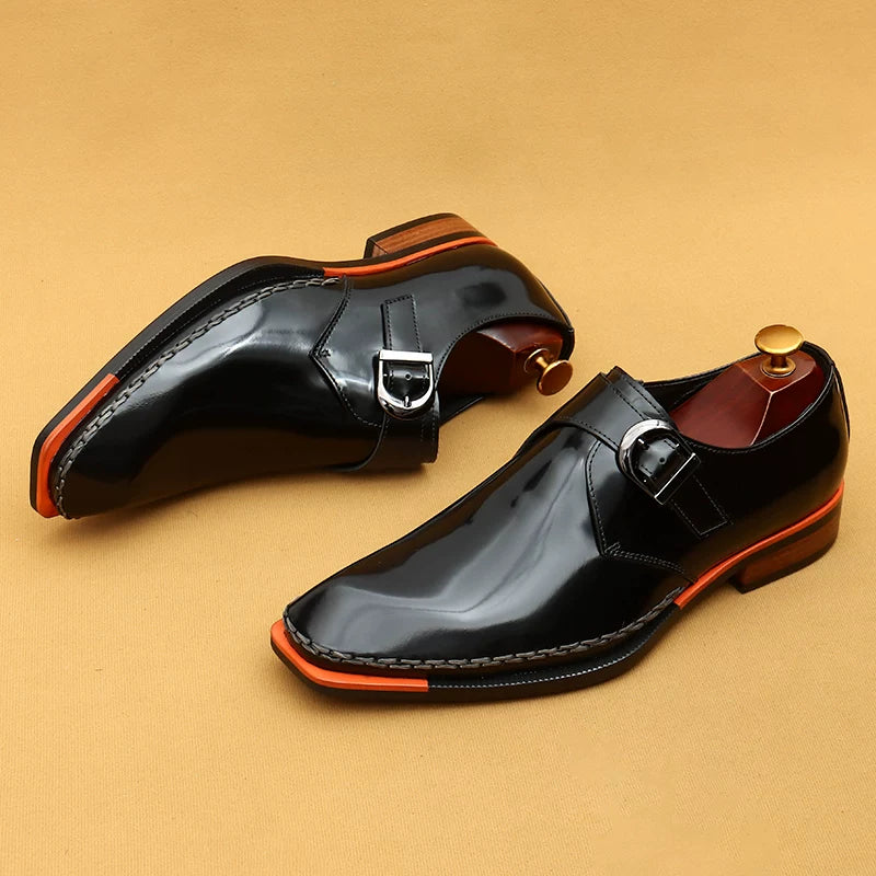 Men's Genuine Leather Leather Shoes, Patent Leather, Slip-On