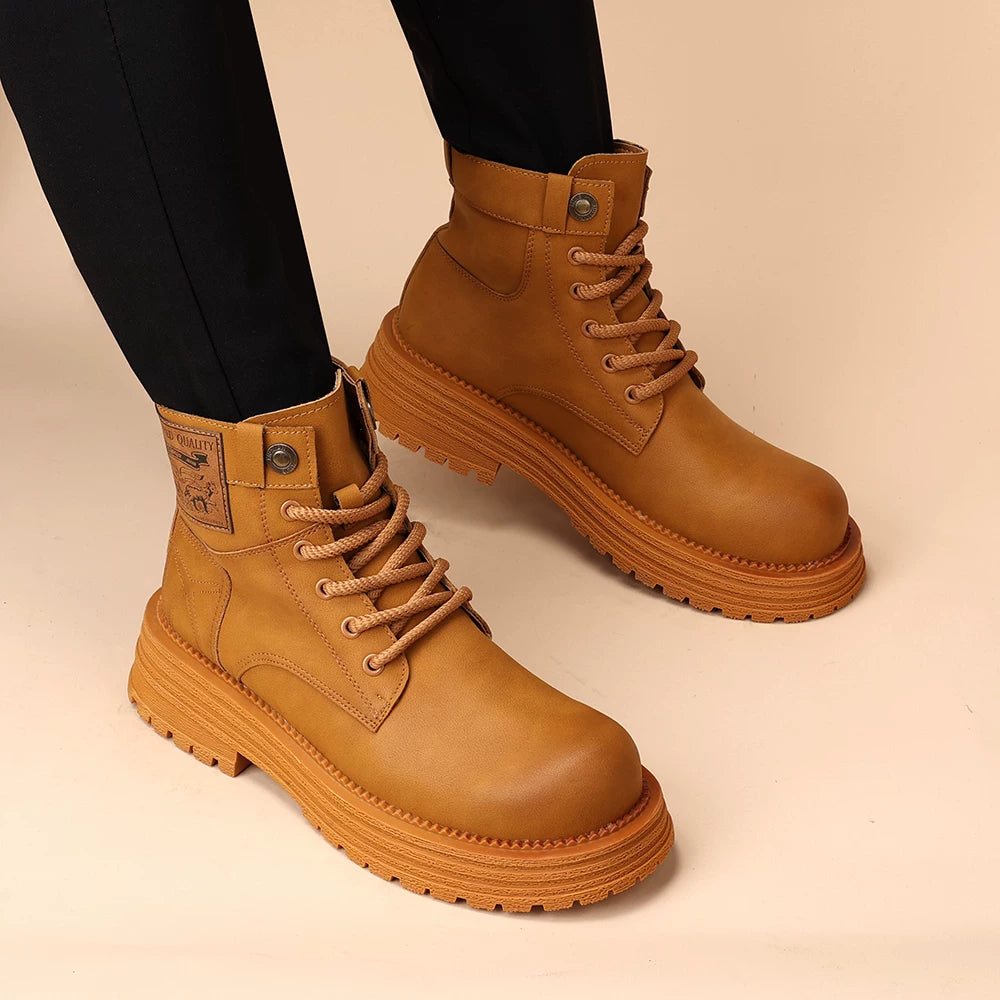Men's Martin Boots, Height Increasing, Thick Sole