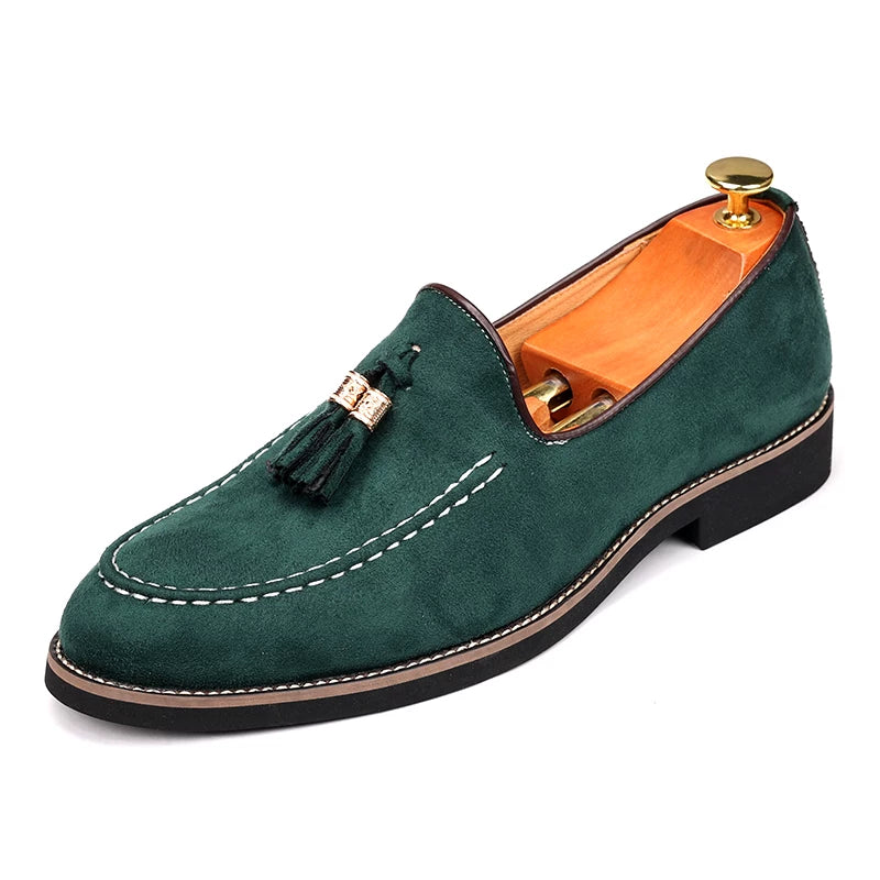Men's Suede Loafers, Pointed Toe, Slip-On