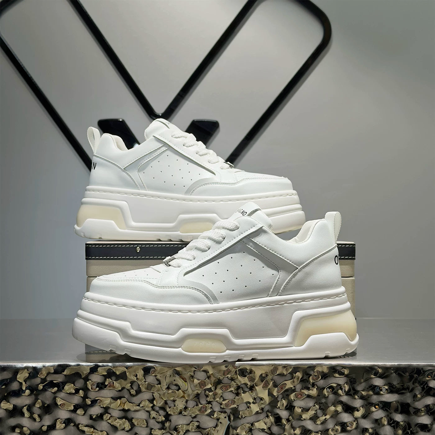 Men's Hidden-Wedge Platform Trendy Puffy Sneakers 2026 New