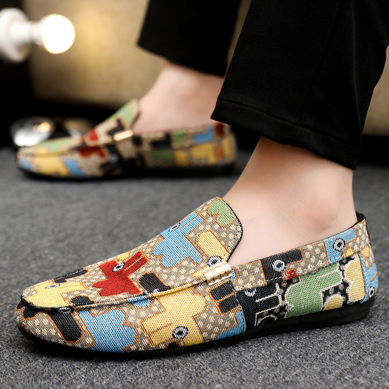 Spring/summer casual sneakers, trendy loafers, men's slip-ons, moccasins, one-step shoes, men's foot