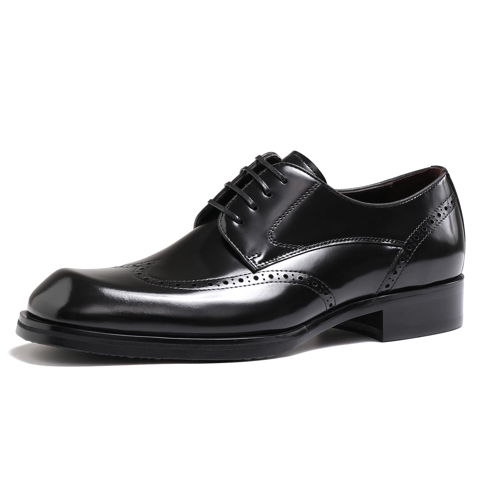 Men's Genuine Leather Derby Shoes, Glossy, British Style