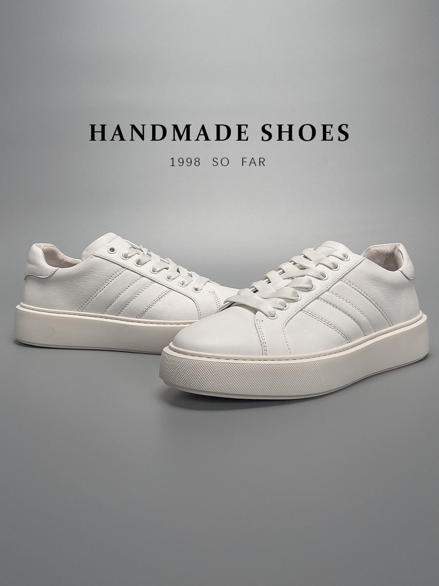 European station guangzhou handmade skate shoes men's new casual shoes chunky sole lightweight breathable versatile high-end white sneakers men's footwear