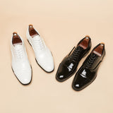 British 2026 new spring and summer patent leather glossy men's leather shoes three-joint business