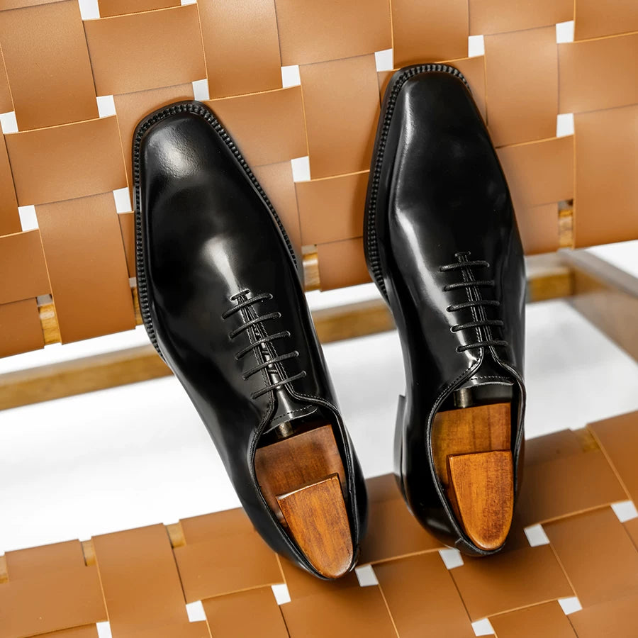 Men's Genuine Leather Leather Shoes, Patent Leather, Square Toe