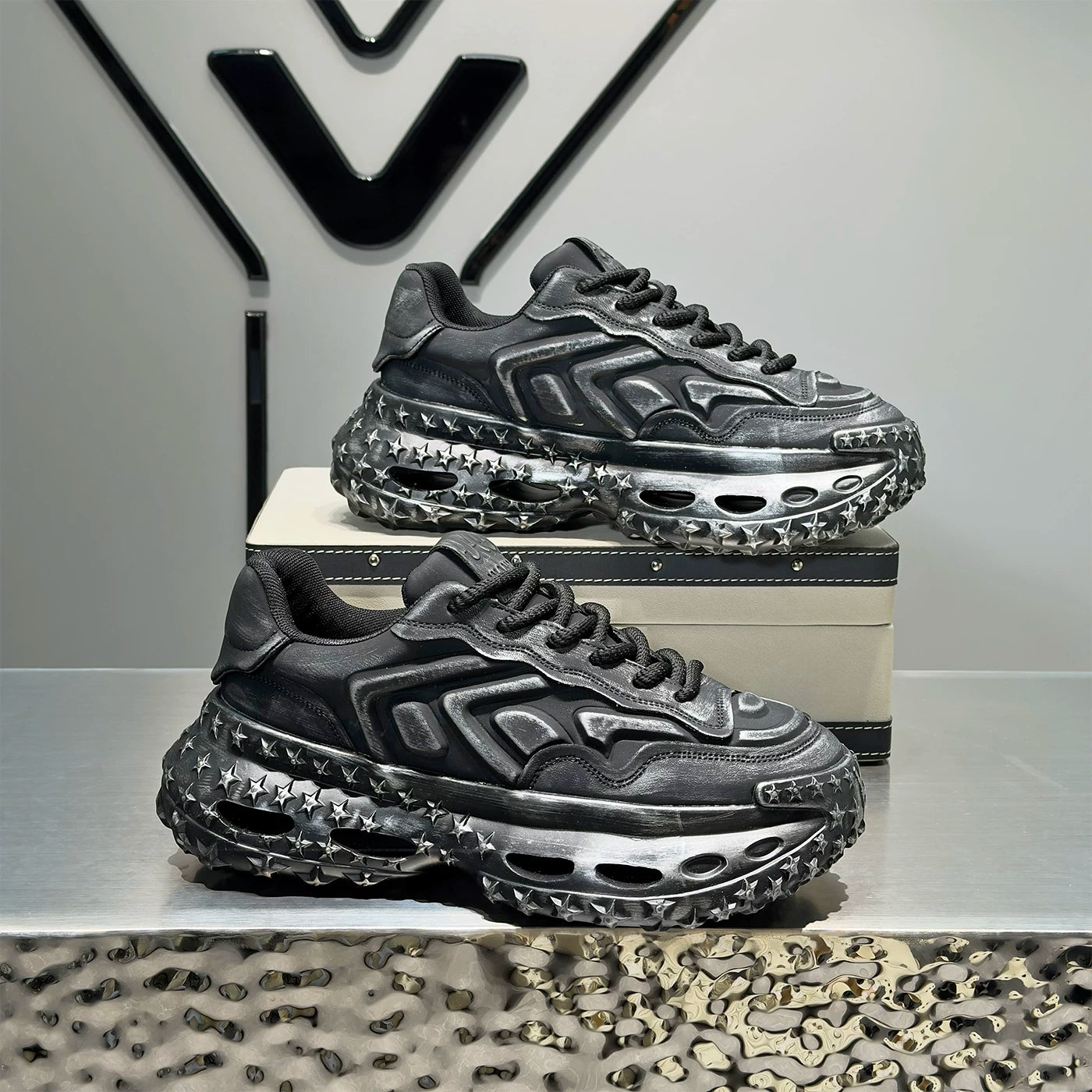 Men's Height-Increasing Platform Trendy Chunky Dad Sneakers