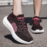 2026 spring new flyknit mesh breathable men's shoes wholesale soft sole comfortable lightweight casual shoes women's shoes