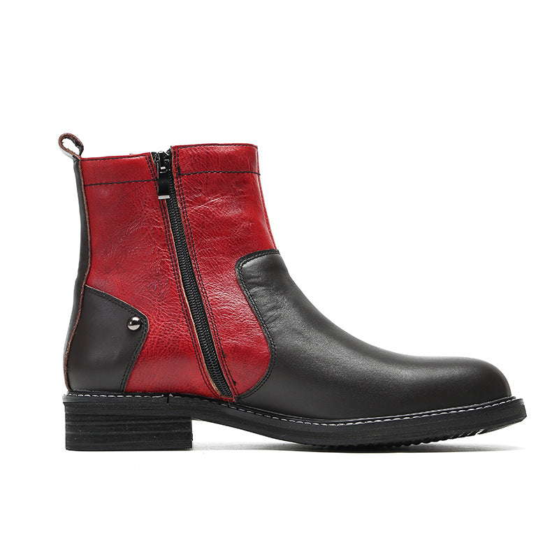 Cowhide Martin boots men's shoes 2023 new boots autumn and winter British style autumn and winter cotton shoes 2023 velvet short boots