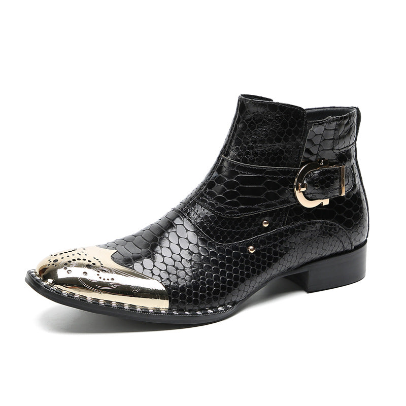 Cowhide Martin boots men's winter velvet British leather boots high-top leather shoes handmade retro boots men's leather boots work boots