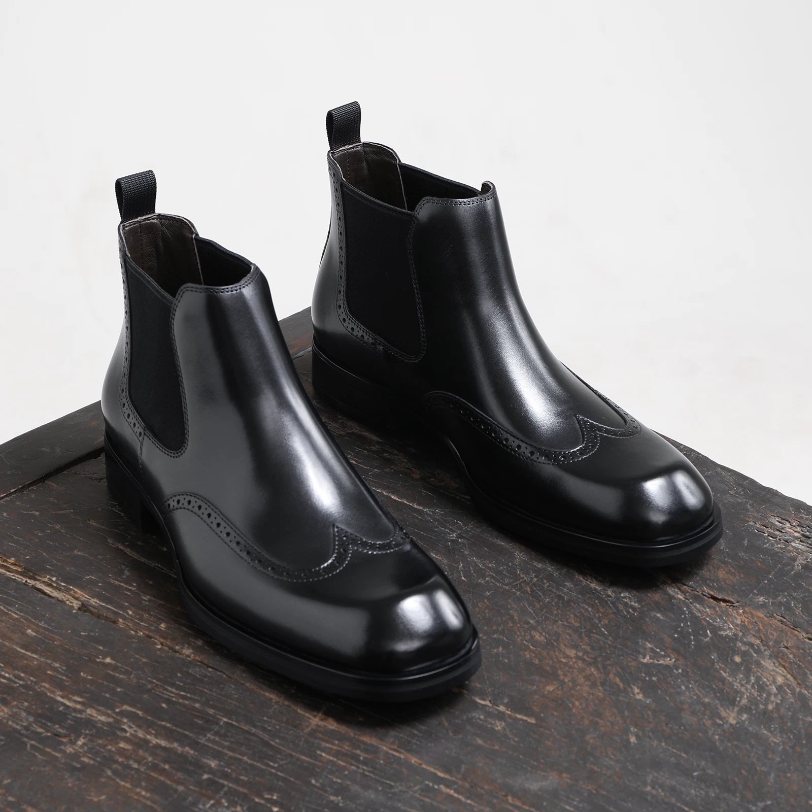 Men's Genuine Leather Martin Boots, Handmade, Square Toe
