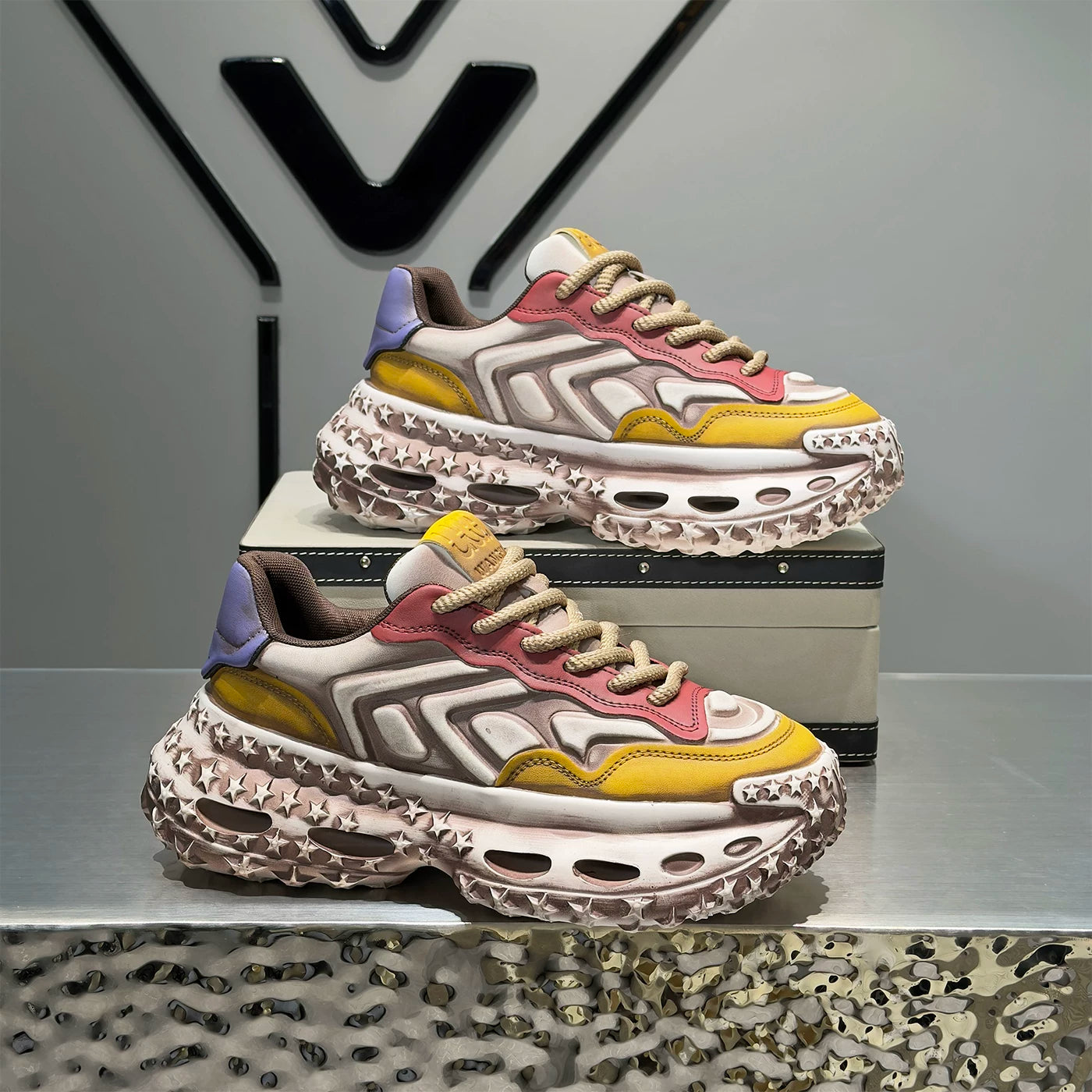 Men's Height-Increasing Platform Trendy Chunky Dad Sneakers