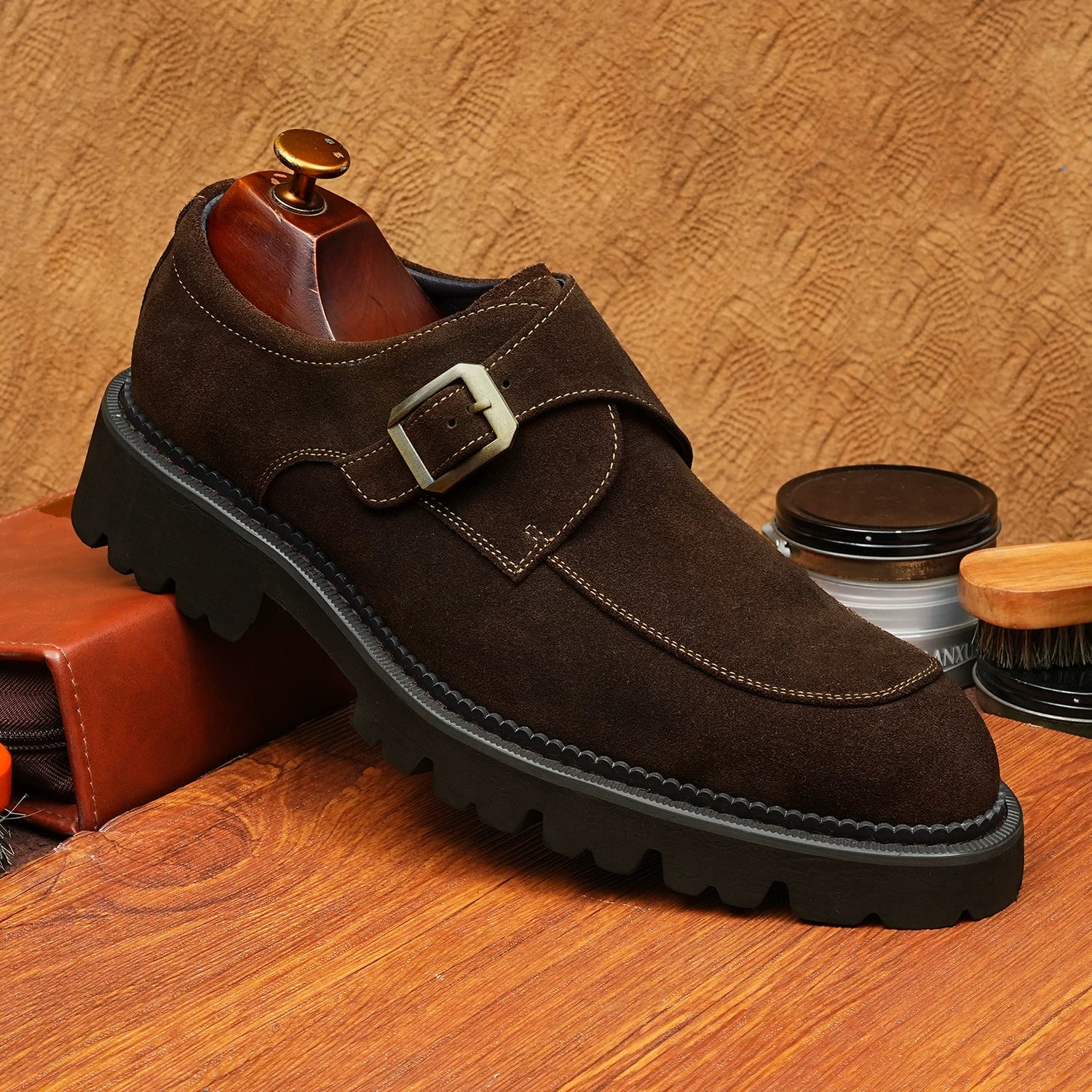 Men's Genuine Leather Leather Shoes, Height Increasing, Thick Sole