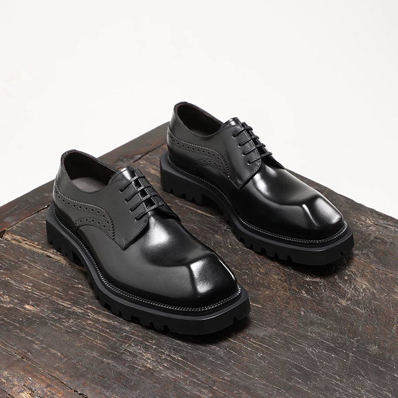 Men's Derby Shoes, Height Increasing, Thick Sole
