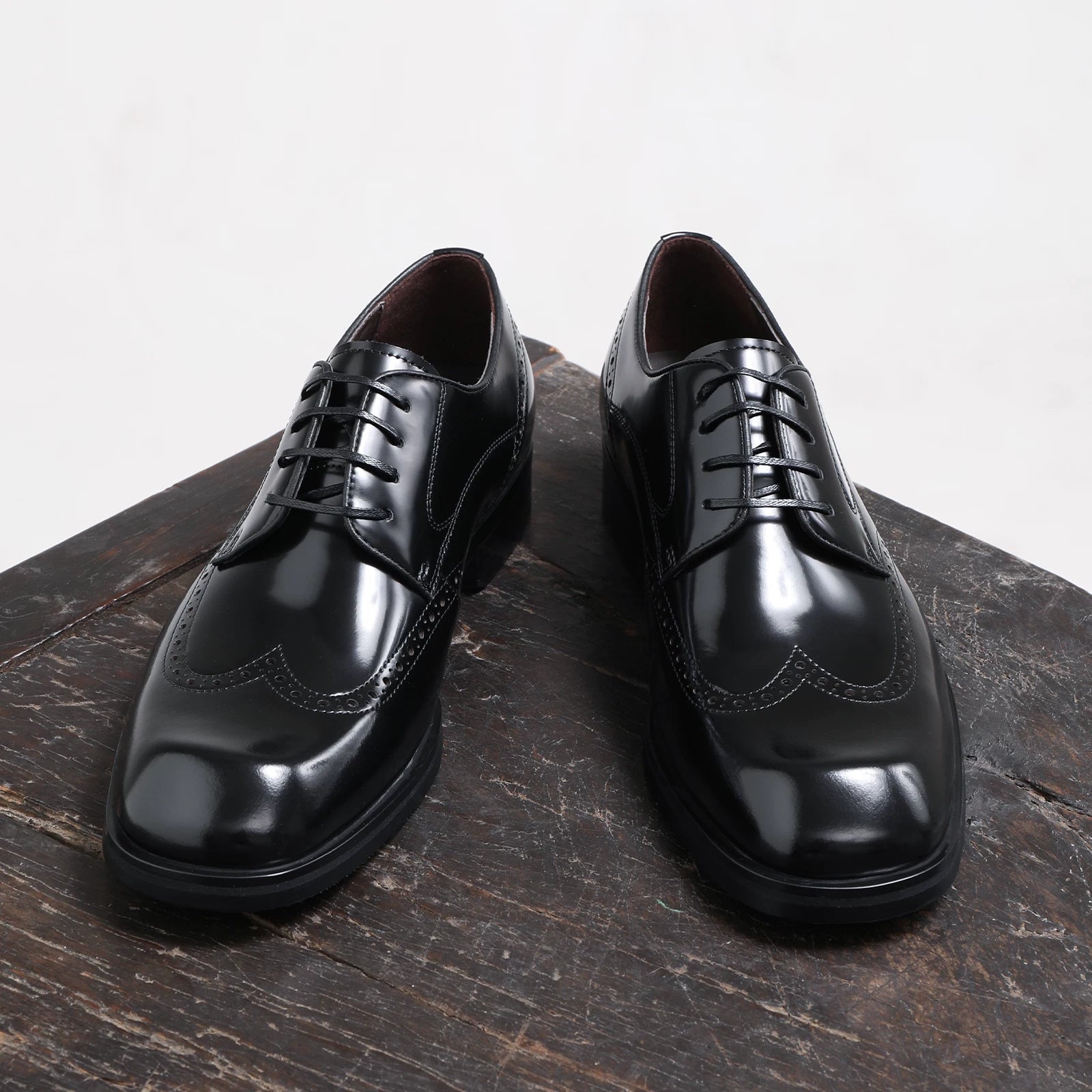 Men's Genuine Leather Derby Shoes, Glossy, British Style