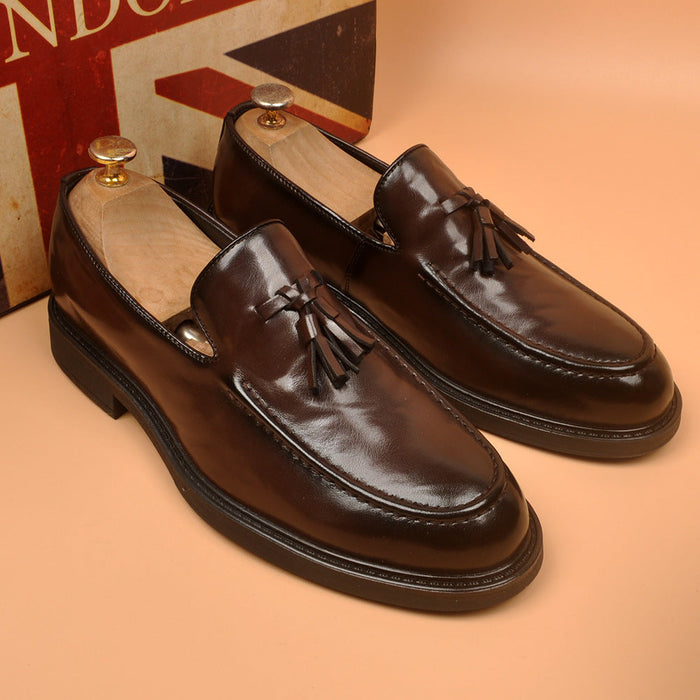 Fashioneasiest for match business men's shoes tassel formal dress hidden heelcasual leather shoes we