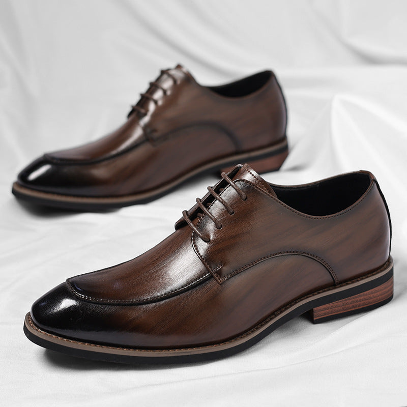 Men's plus size leather dress shoes - stylish business formal shoes for men, trendy british gentlema