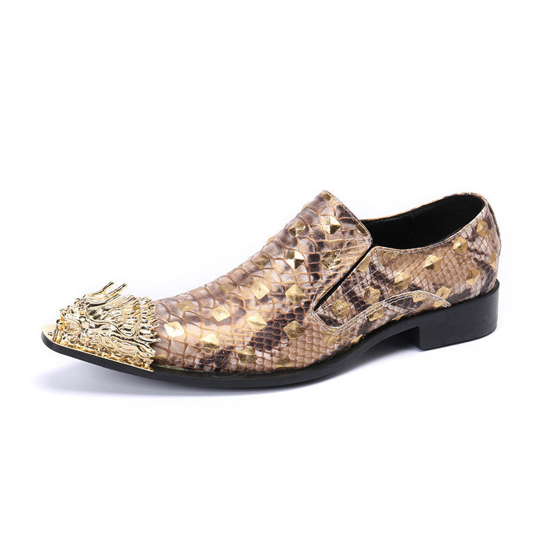 Spring and Autumn Leather Shoes Men's Brogue British Korean Style Casual Business Formal Men's Shoes Increased Suit Wedding Groom's Shoes