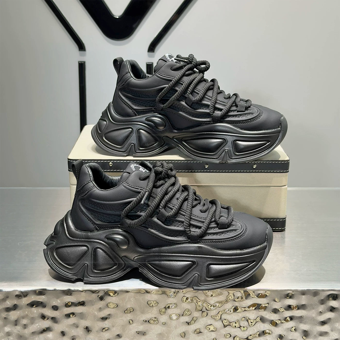 Men's Height-Increasing Platform Trendy Chunky Dad Sneakers Spring New