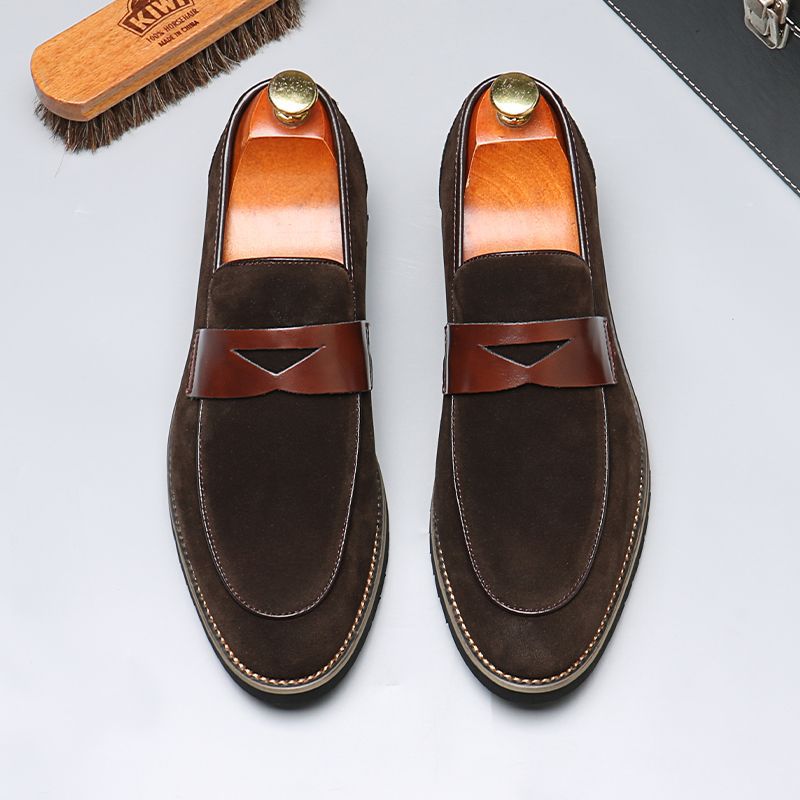 British style men's business casual leather shoes - pointed toe slip-on, korean style, versatile loa 3
