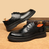 Men's british style versatile formal leather shoes - comfortable wedding groom shoes