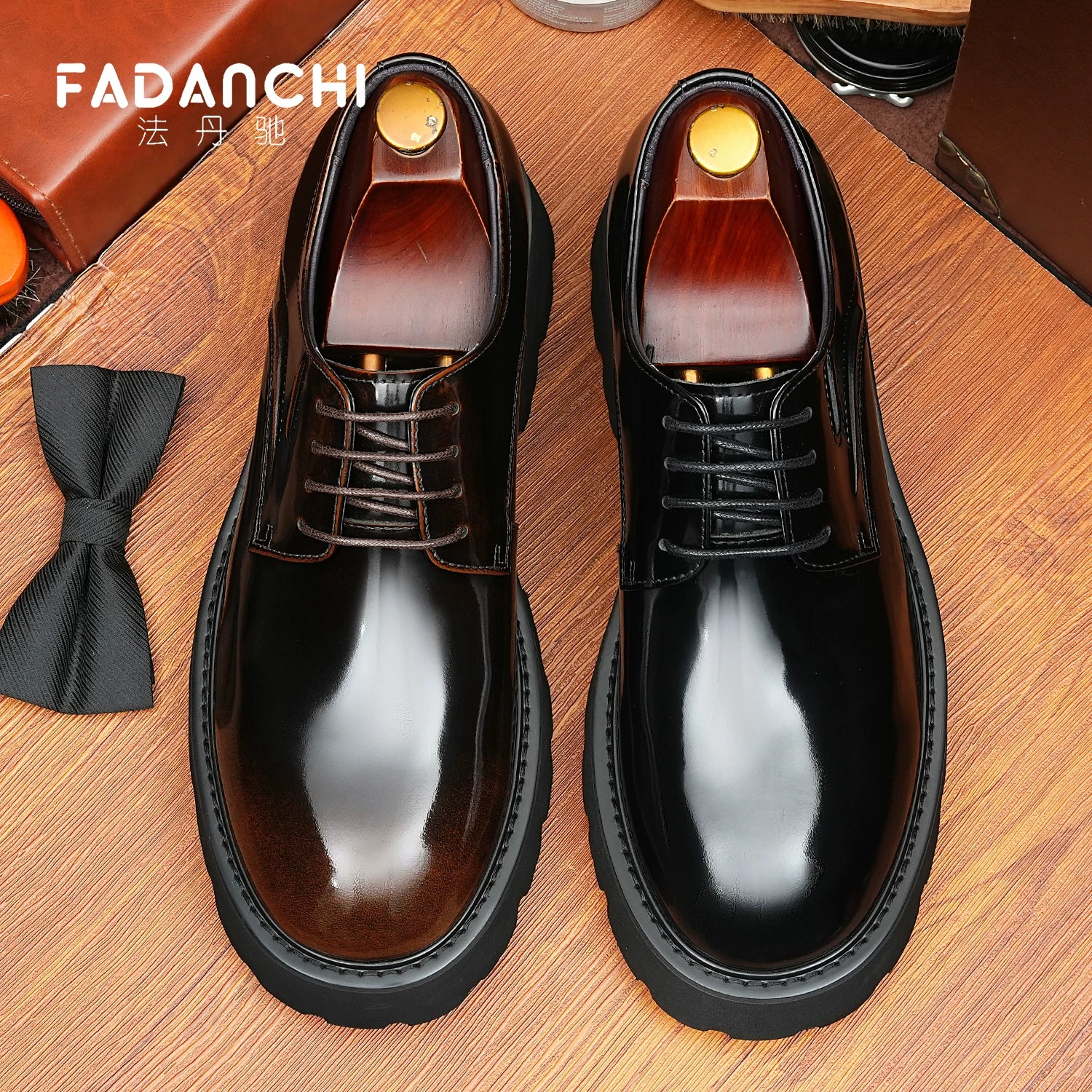 Men's Derby Shoes, Height Increasing, Thick Sole