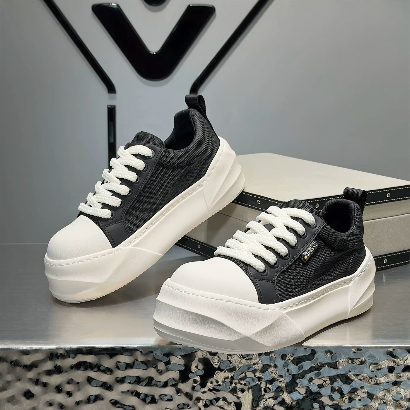 Men's Height-Increasing Platform Breathable Low-Top Big-Toe Canvas Shoes New