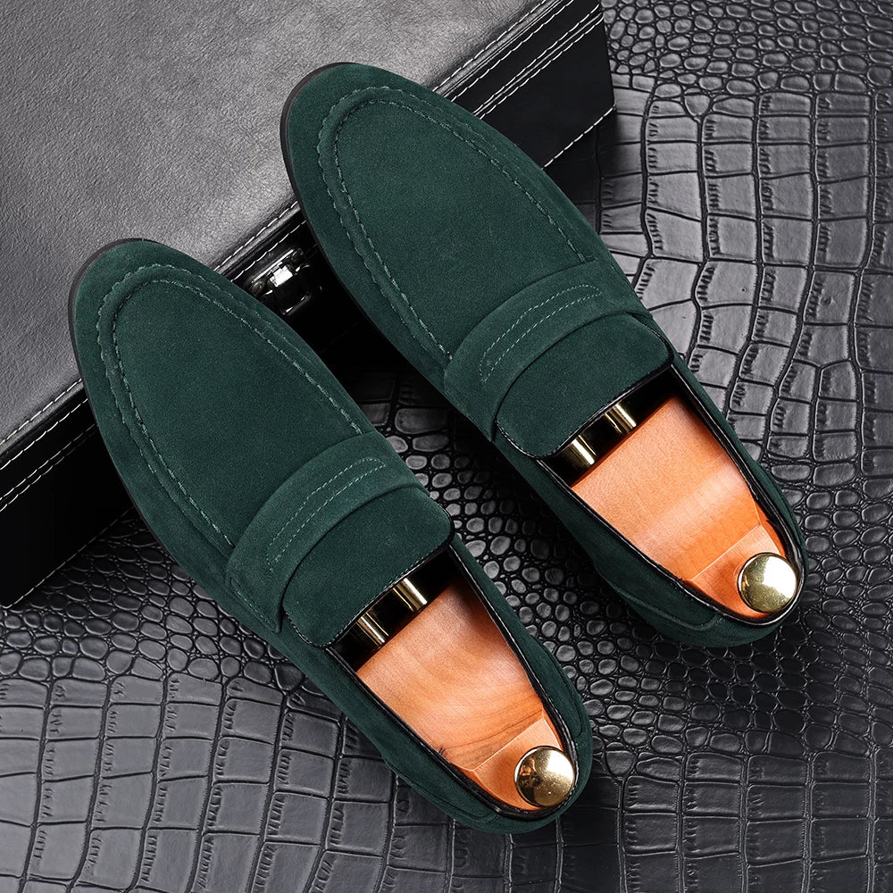 Men's Suede Loafers, Height Increasing, Pointed Toe
