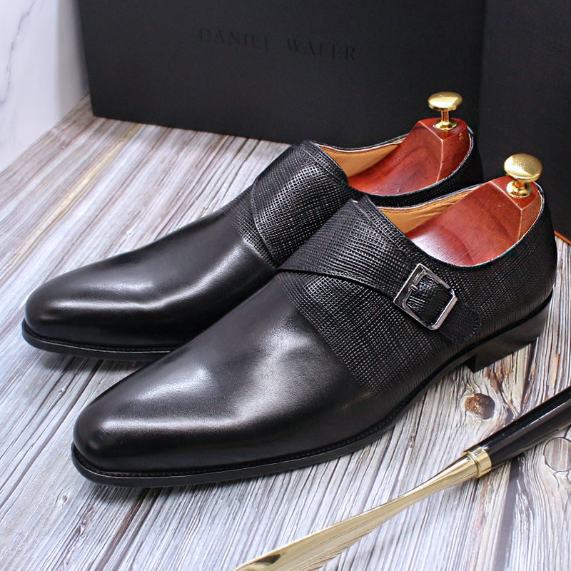 Men's Monk Shoes Monk Shoe Woven Embossed Buckle Wedding Party Shoes Business Formal Men's Shoes Handmade Customization