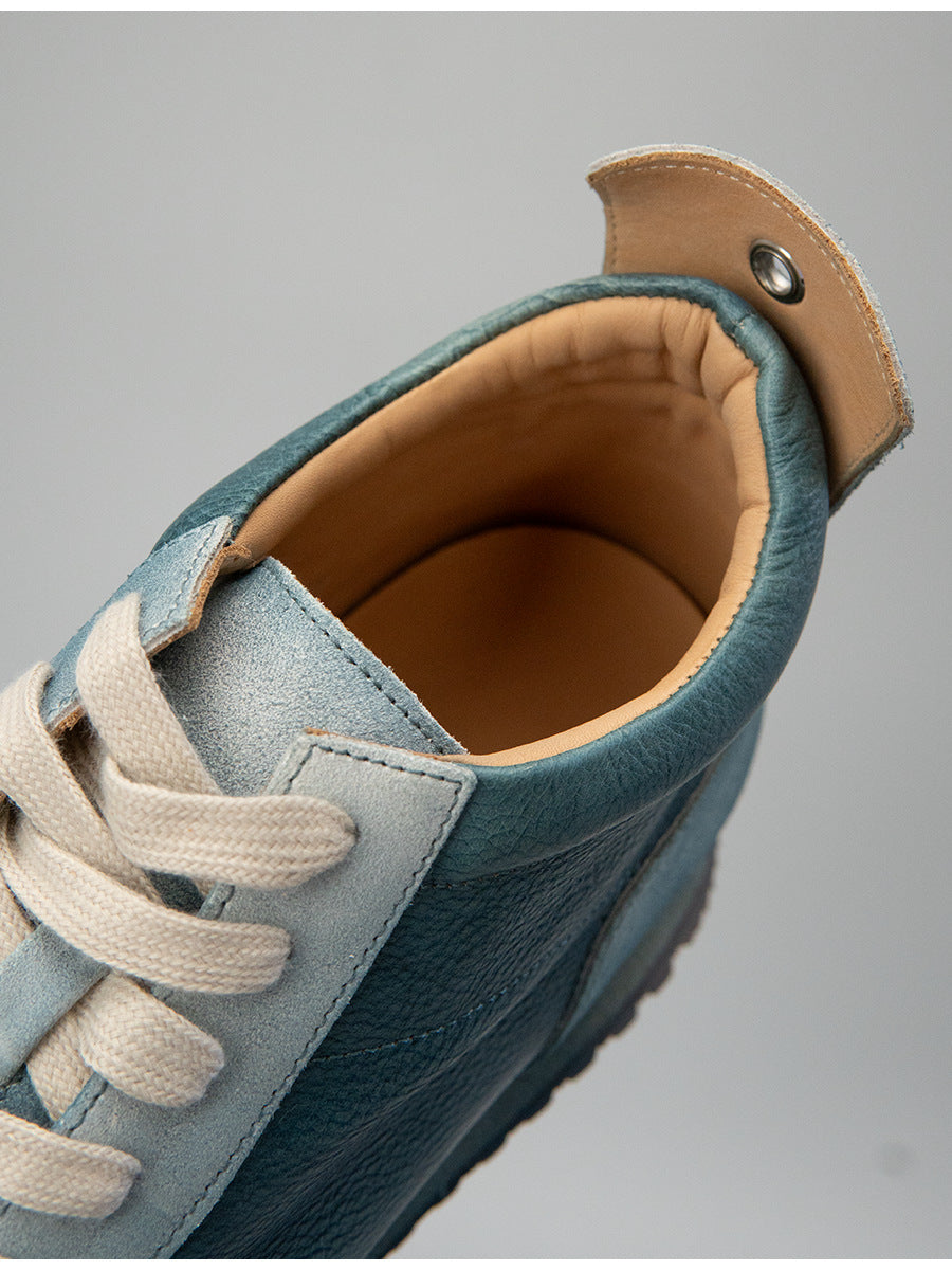 Sitao european station 2026 new arrivalretrocasual style easiest for matchtrendy shoesmen cowhide casual mid-top forrest gump shoes