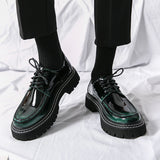 Cross-border mencasual glossy leather shoes men's round toe british patent leather men's shoes busin
