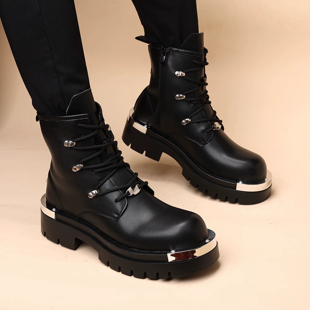 Men's Martin Boots, Height Increasing, Thick Sole
