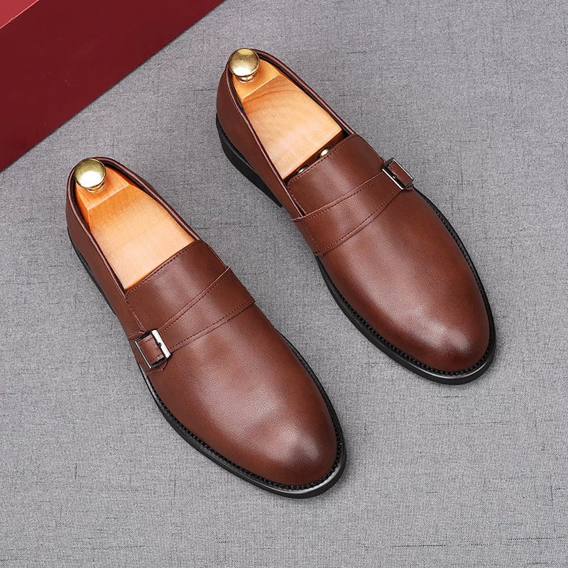Men's White Loafers, Height Increasing, Breathable
