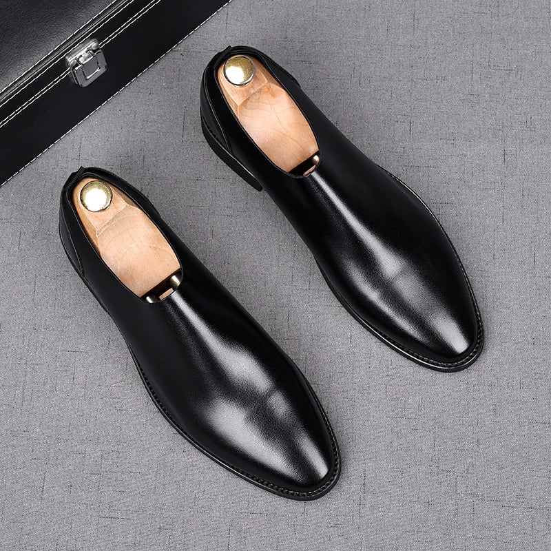 Men's Leather Shoes, Height Increasing, Breathable