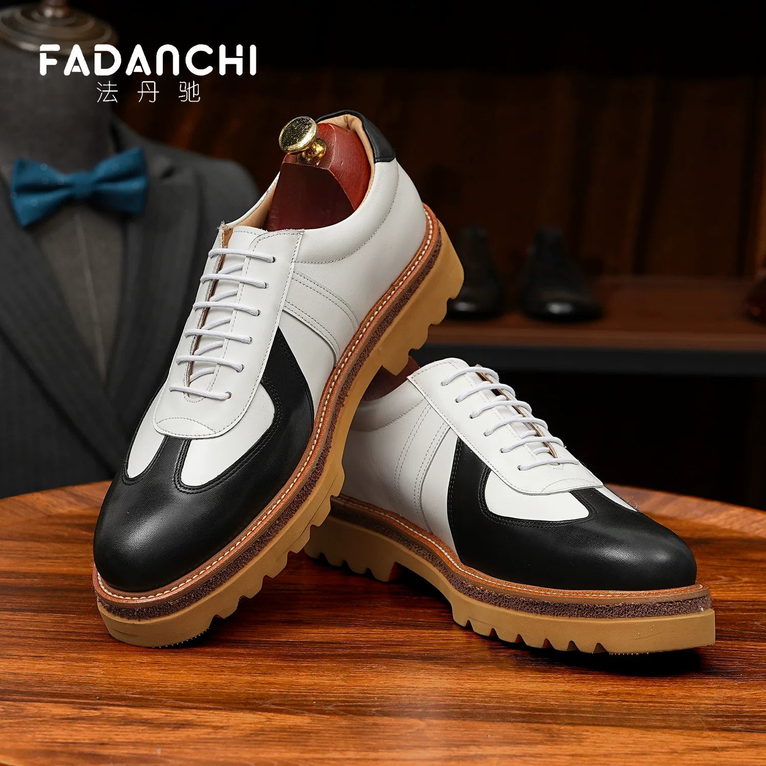 Men's Genuine Leather Leather Shoes, Height Increasing, Thick Sole