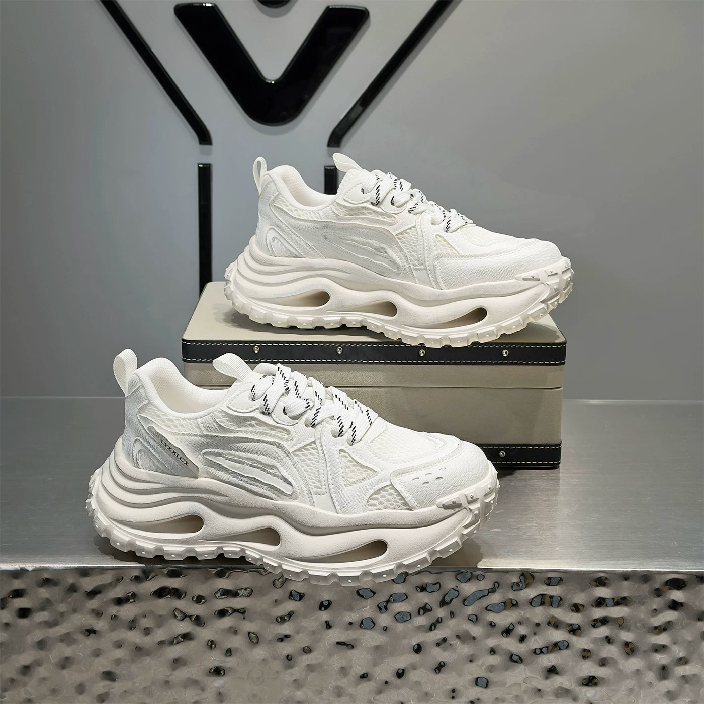 Men's Height-Increasing Platform Breathable Mesh Retro Chunky Dad Sneakers