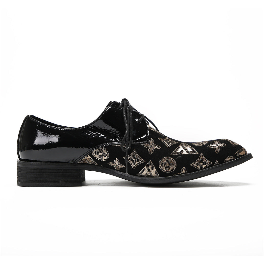 Men's Genuine Leather Derby Formal Shoes – Retro, Business – Style 81