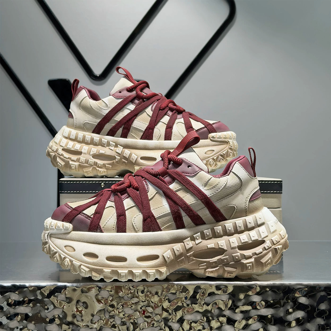Men's Height-Increasing Platform Breathable Retro Chunky Dad Sneakers