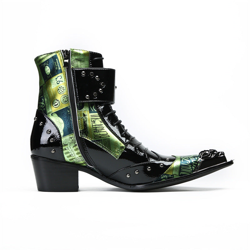 Martin boots men summer mid-high waterproof big green boots men's boots kick-resistant work boots American retro trendy boots men's shoes