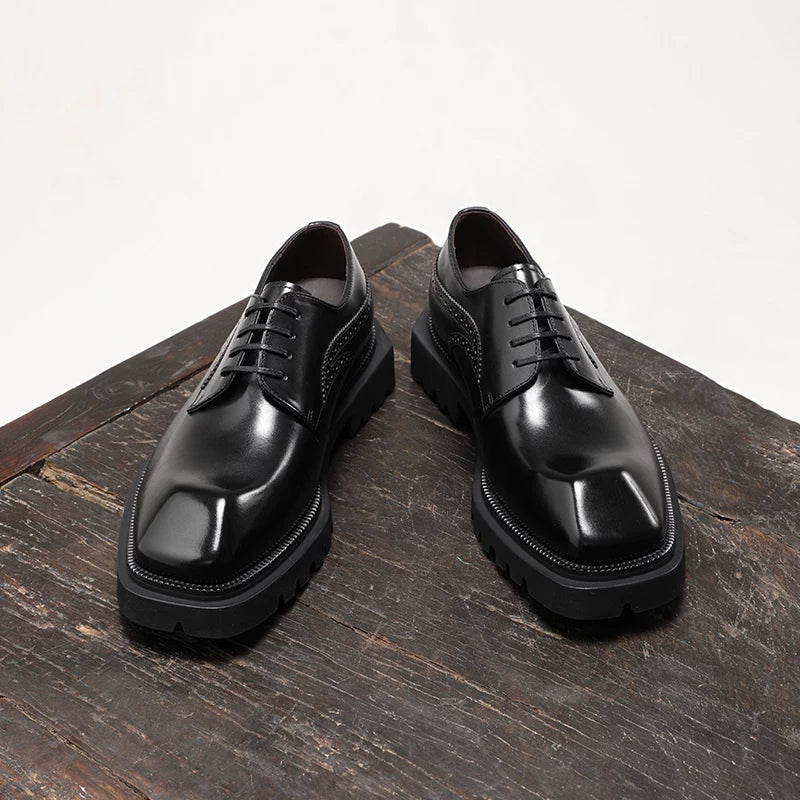 Men's Derby Shoes, Height Increasing, Thick Sole