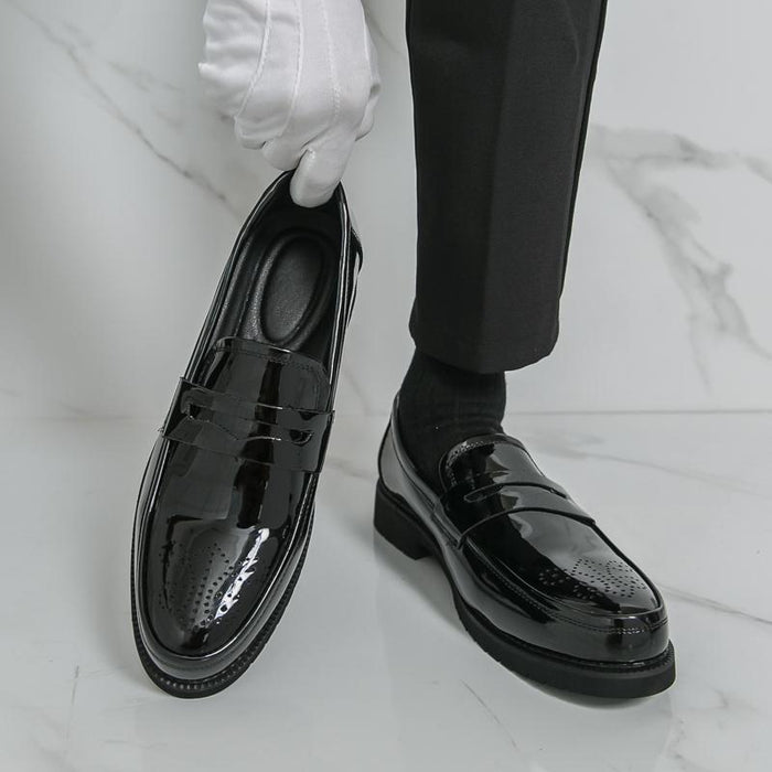 2026 spring new men's casual formal leather shoes business british brogue casual flats wedding shoes