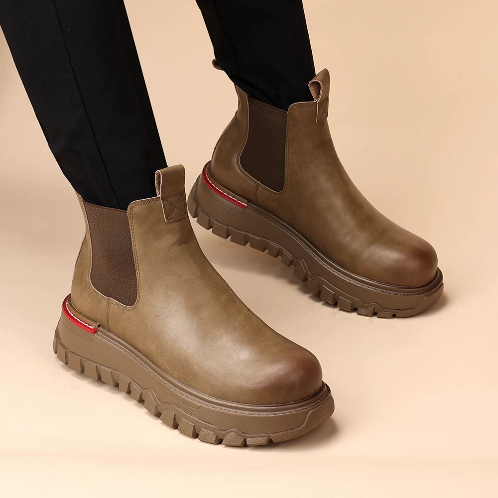 Men's Martin Boots, Height Increasing, Thick Sole