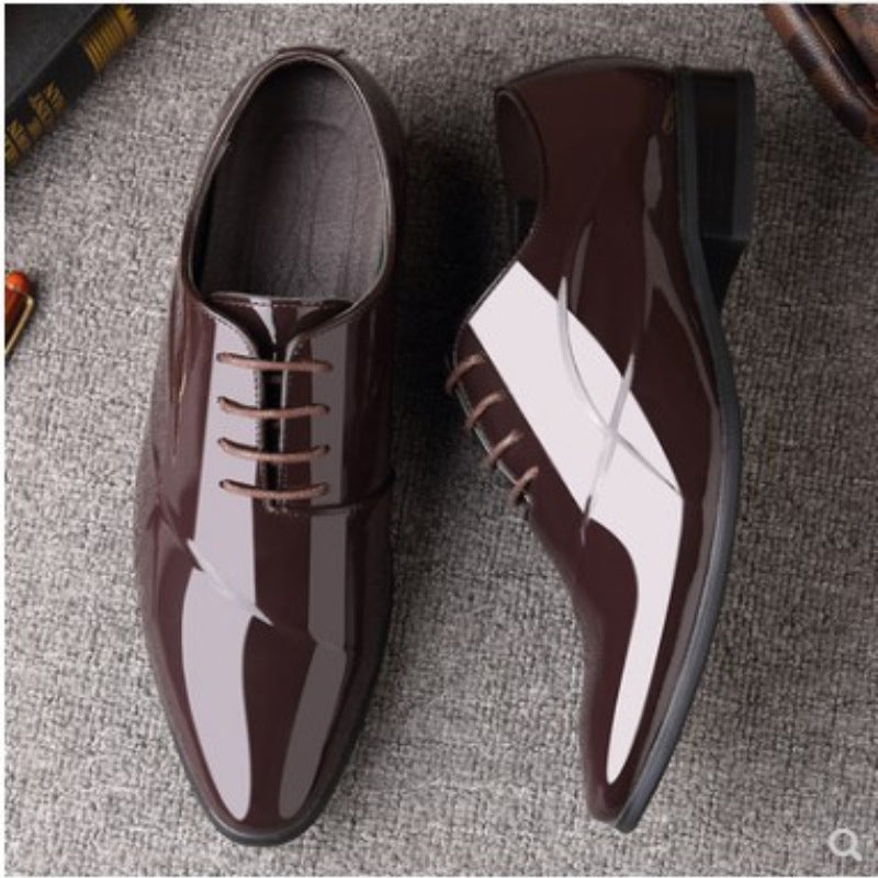 Men's new formal business leather shoes, casual korean style trendy british pointed toe breathable